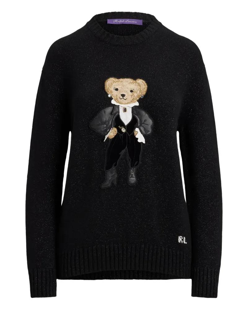 Ralph Lauren Pullover mit Metallic-Bär - Schwarz Schwarz