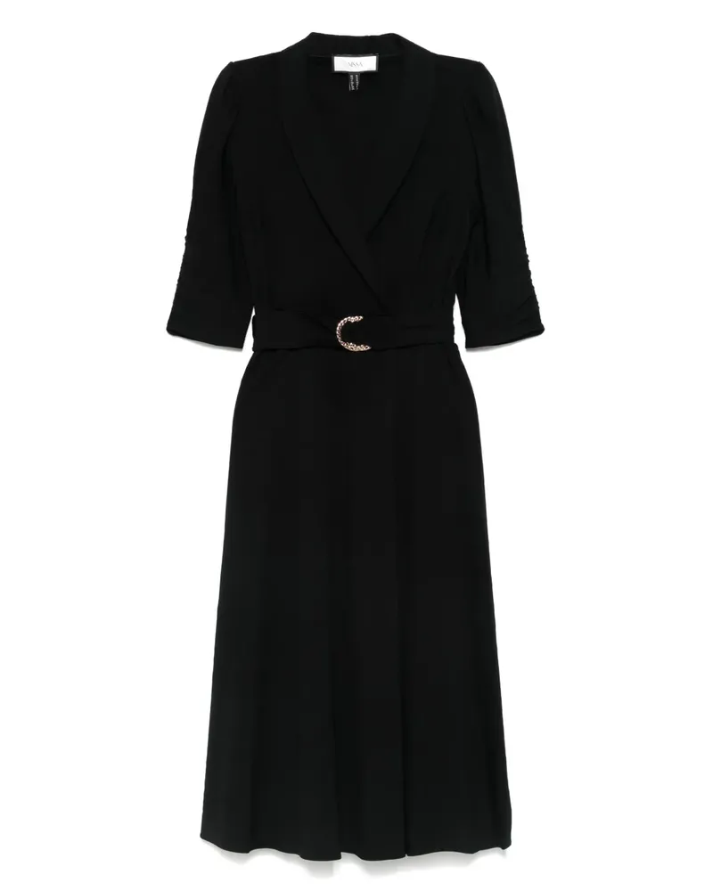 NISSA Midikleid mit Gürtel - Schwarz Schwarz