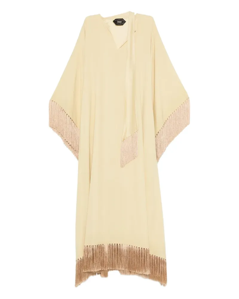 Taller Marmo tassel-trims shift asymmetric kaftan dress - Gelb Gelb