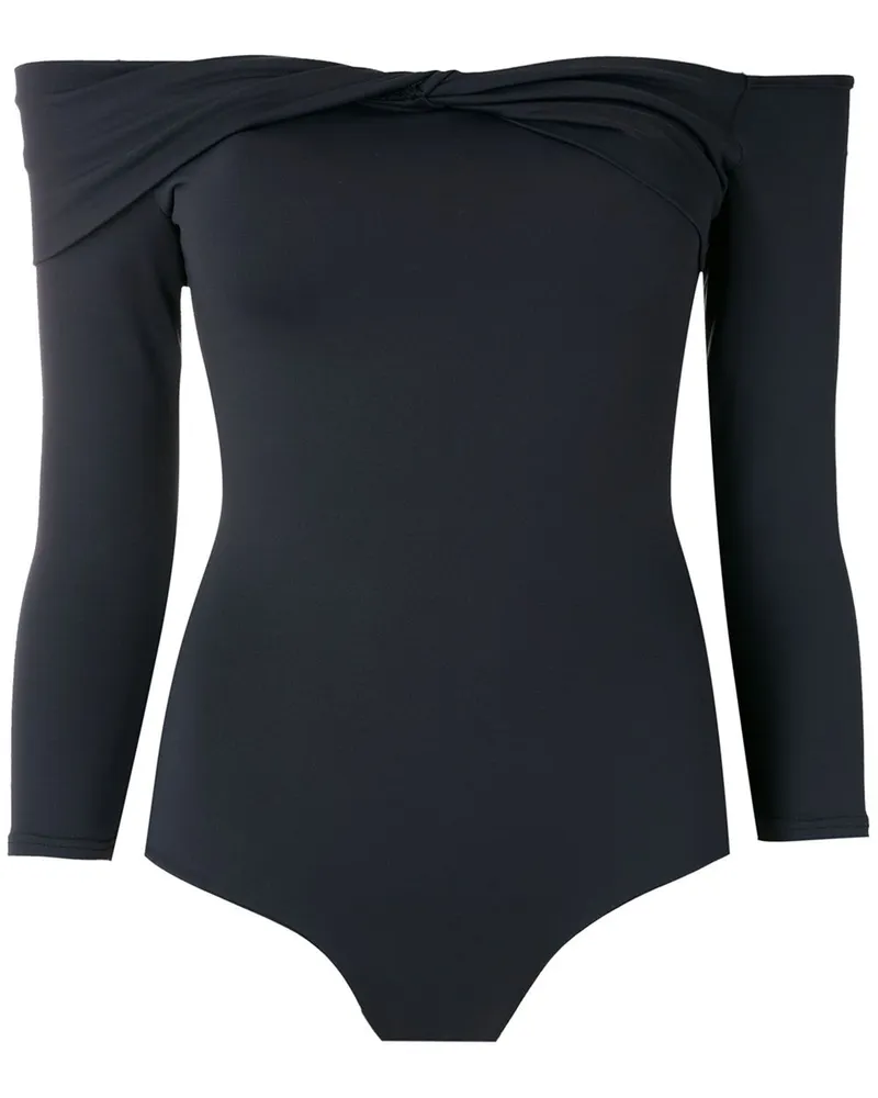 Amir Slama Schulterfreier Playsuit - Schwarz Schwarz