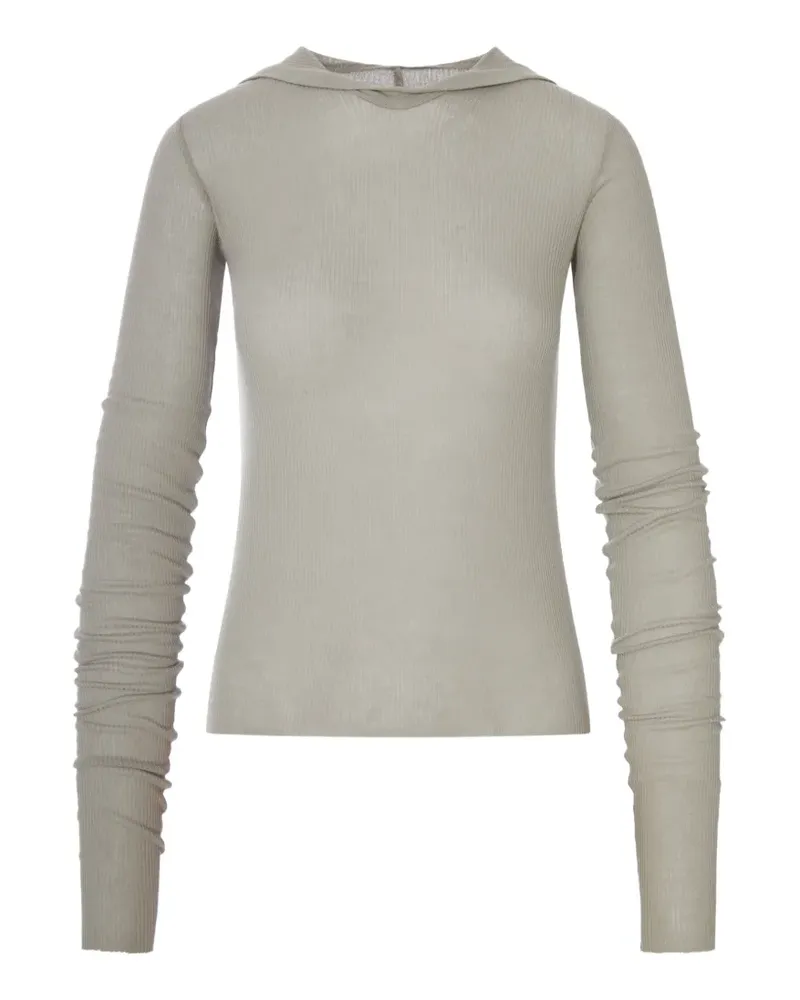 Rick Owens ribbed-knit hoodie - Grau Grau