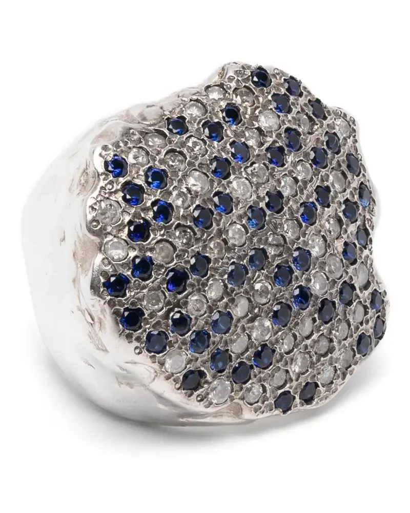 Rosa Maria Mona diamond sapphire ring - Silber Silber