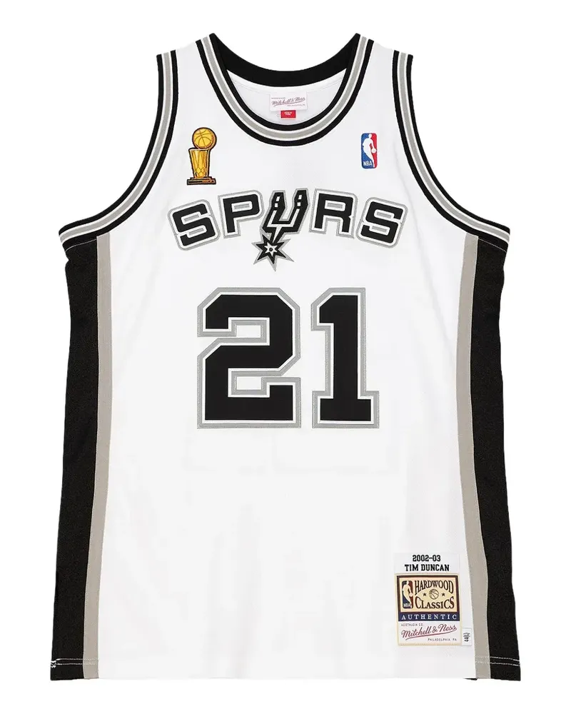Mitchell & Ness Home Finals Jersey "NBA San Antonio Spurs 2002 Tim Duncan" tank top - Weiß Weiß
