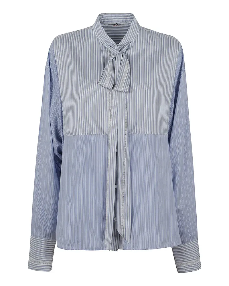 Ermanno Scervino striped lace-trim shirt - Blau Blau