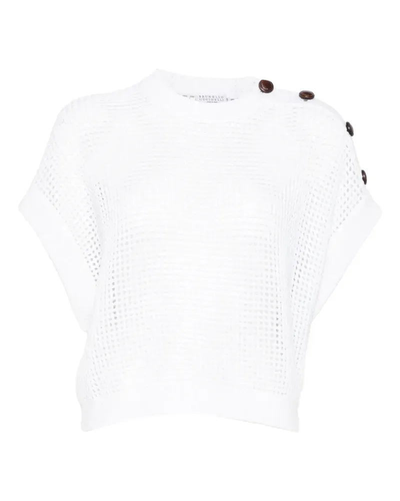 Brunello Cucinelli button knitted sweater - Weiß Weiß