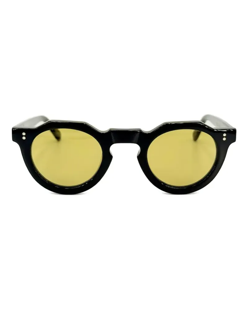 Lesca Pica Sonnenbrille mit geometrischem Gestell - Schwarz Schwarz