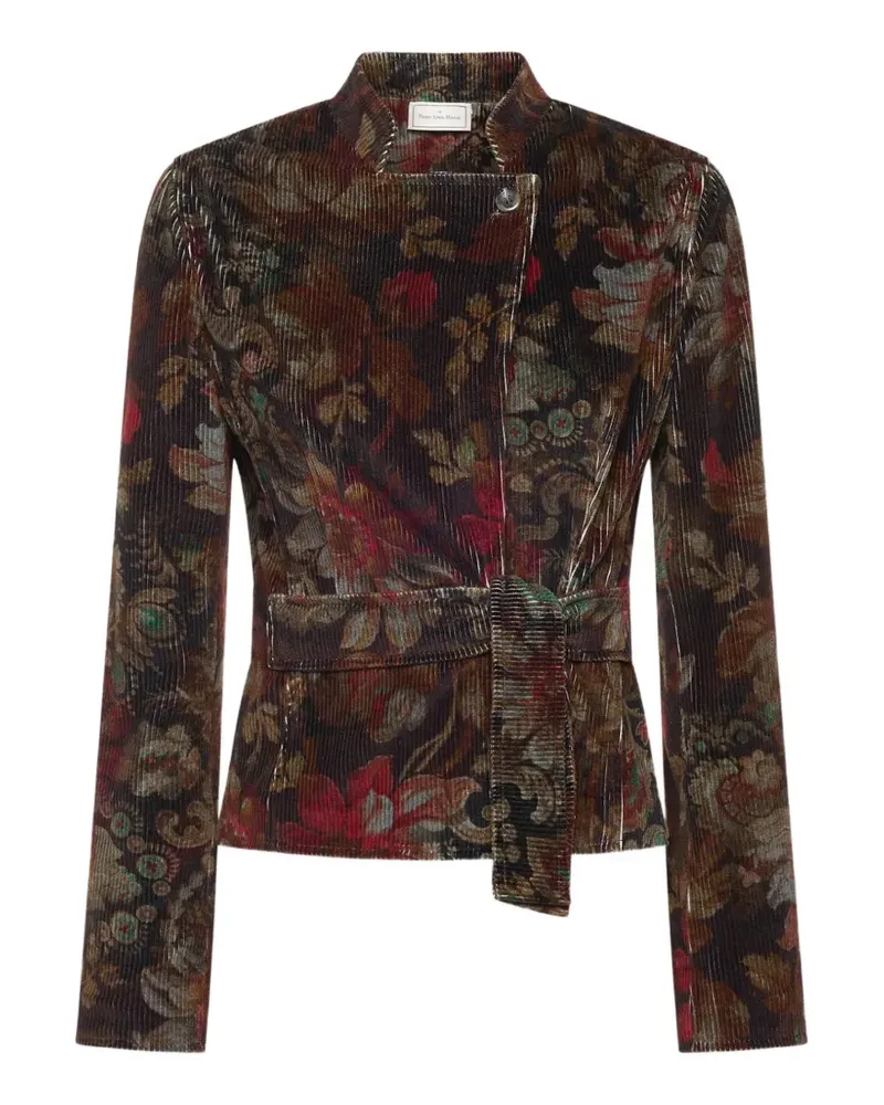 Pierre-Louis Mascia Gridox Jacke mit Blumenprint - Braun Braun