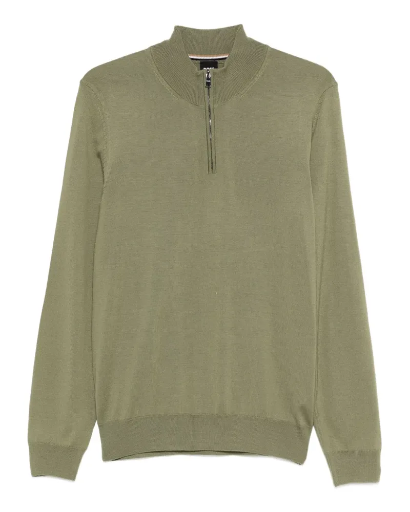 HUGO BOSS Pullover mit Reißverschlusskragen - Grün Grün