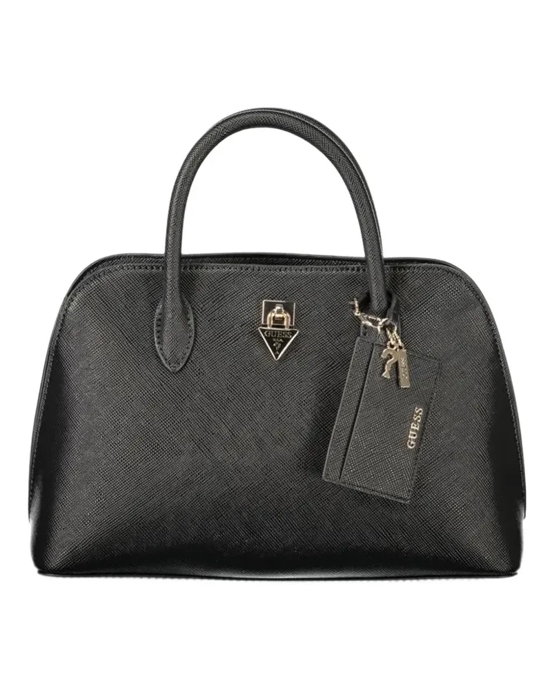 Guess Patsie Tote Bag mit Logo-Schild in Saffiano-Optik - Schwarz Schwarz