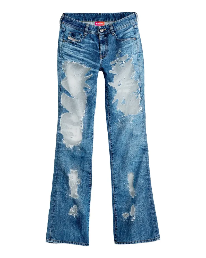Diesel 1969 D-Ebbey Jeans im Distressed-Look - Blau Blau