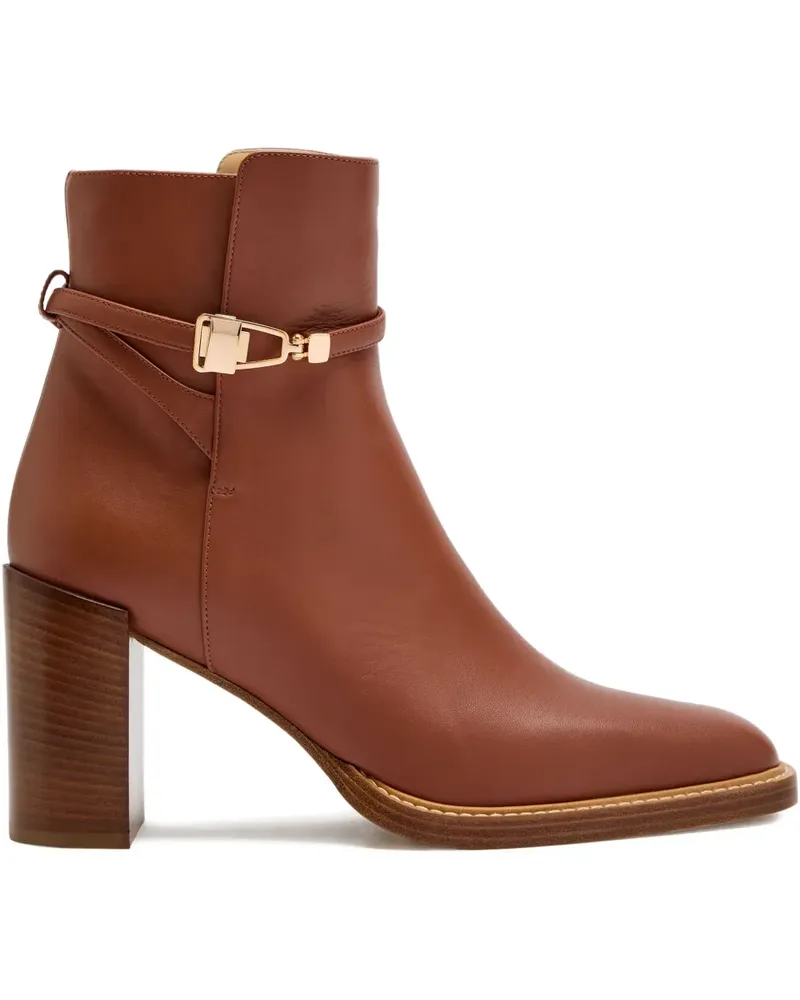 Gabriela Hearst 95mm Nina leather boots - Braun Braun