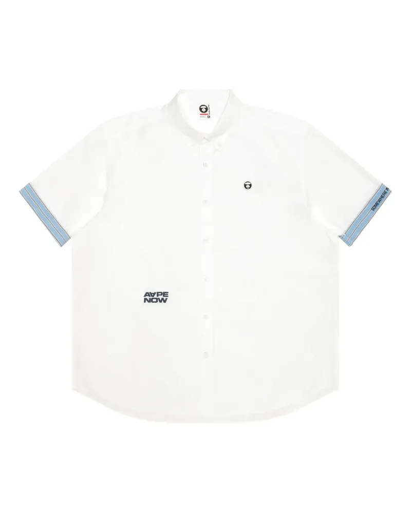 BAPE Hemd mit Logo-Applikation - Weiß Weiß