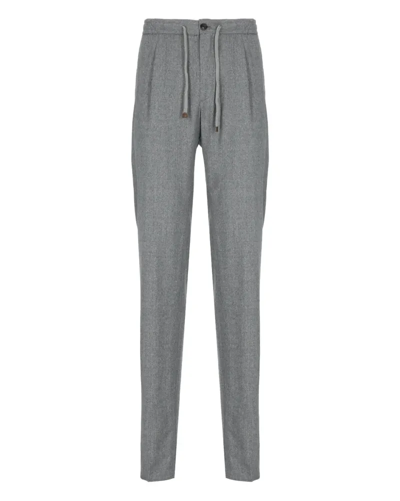Incotex drawstring-waist pleated trousers - Grau Grau