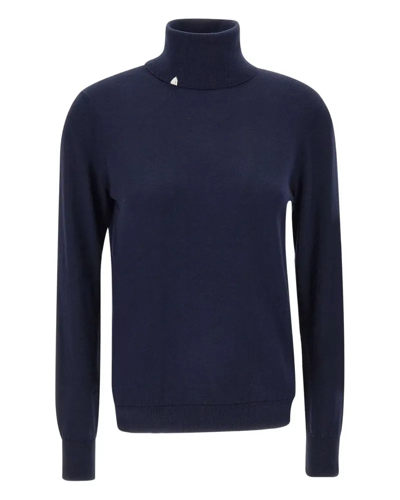 Sun68 Gerippter Rollkragenpullover - Blau Blau