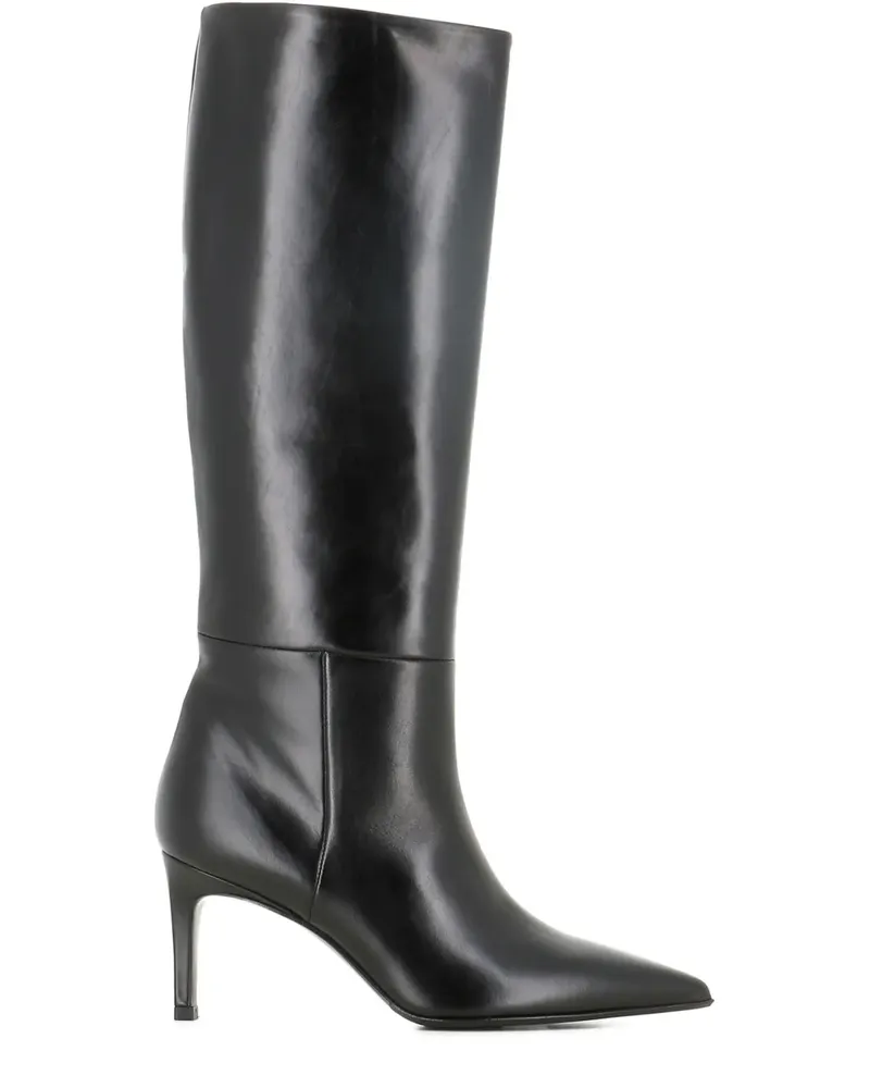 Sergio Levantesi 80mm pointed-toe leather boots - Schwarz Schwarz