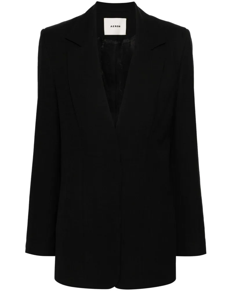 AERON Flambe Blazer mit fallendem Revers Schwarz