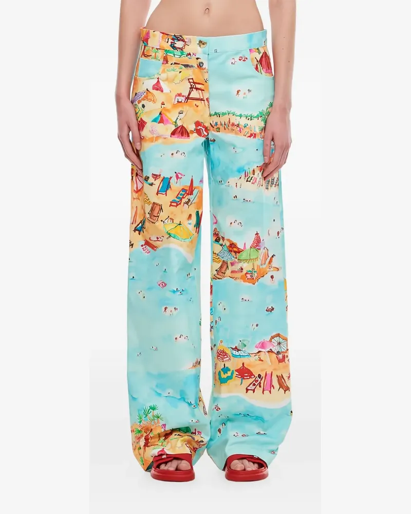 Marco Rambaldi Hose mit Strand-Print - Blau Blau