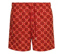 Bestickte Homard Pixel Badeshorts - Rot