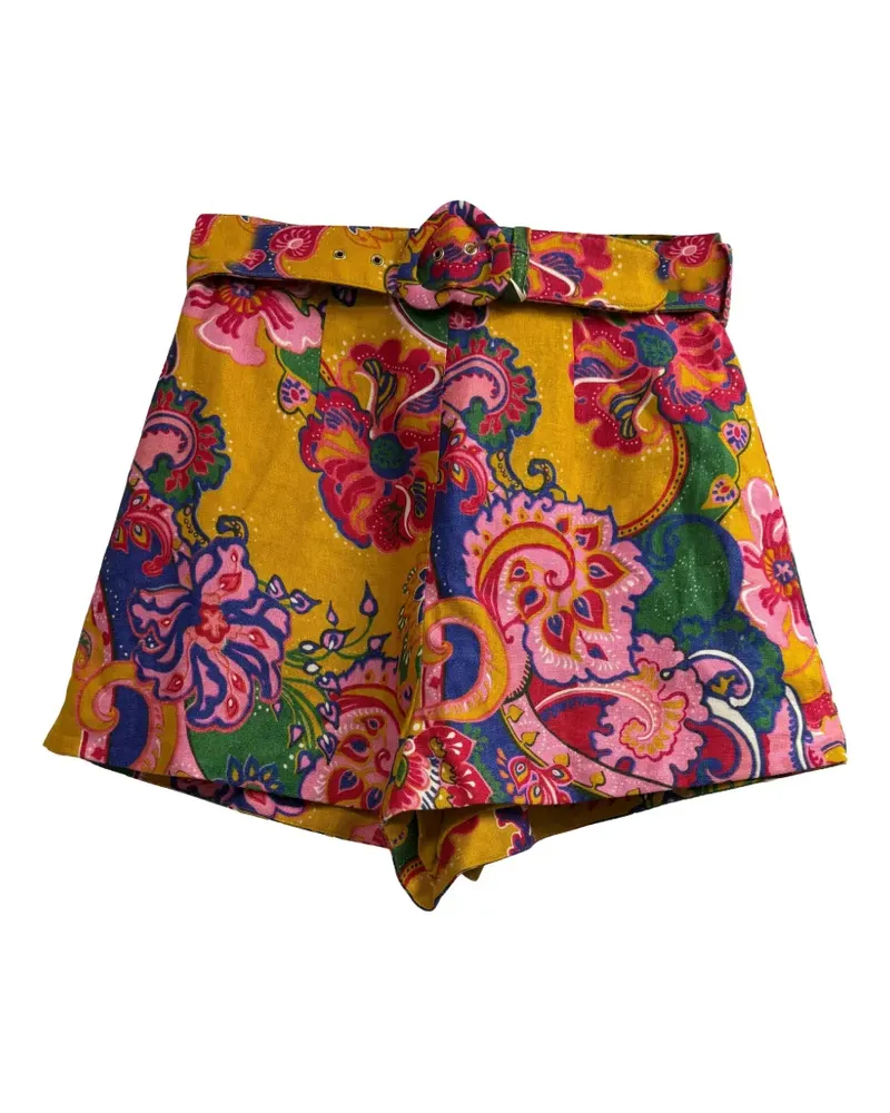 Zimmermann Lovestruck belted shorts - Gelb Gelb