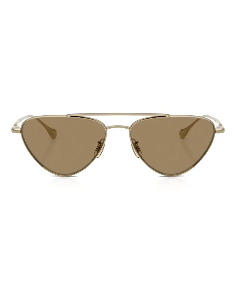 Oliver Peoples Edition 1 titanium pilot sunglasses - Gold Gold