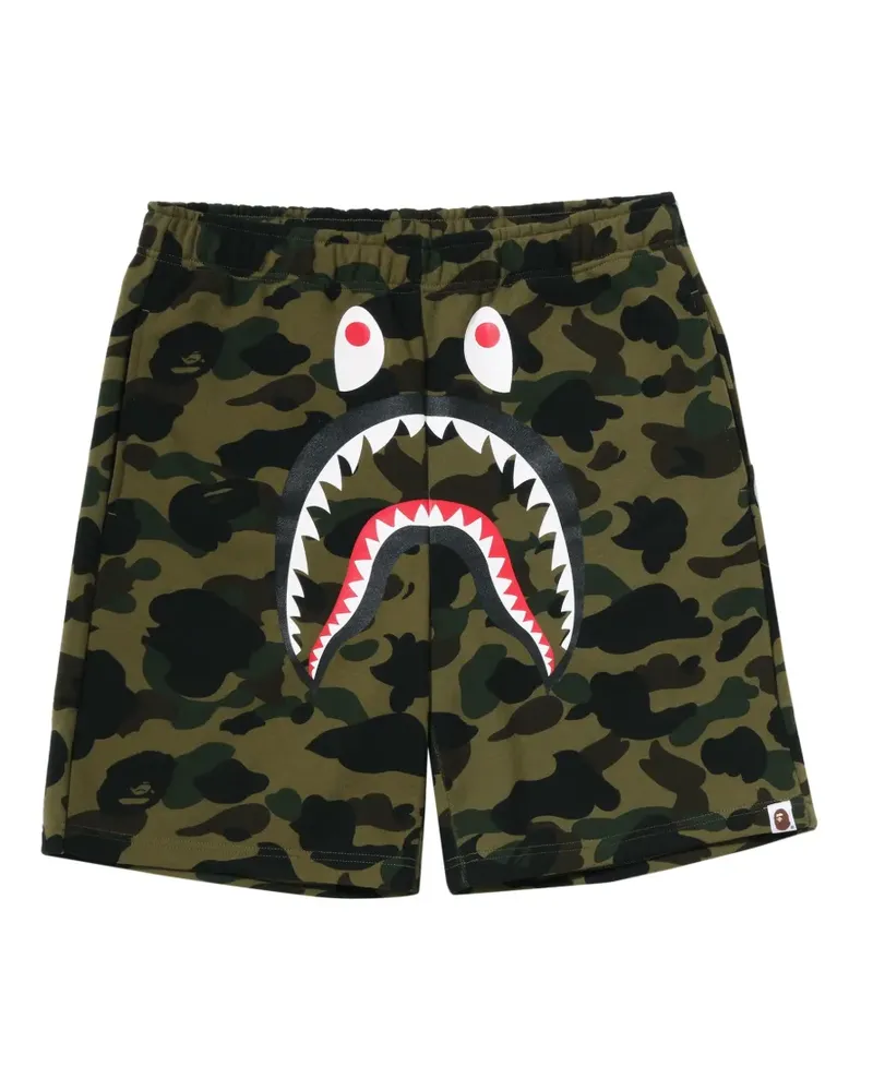 BAPE Shark Shorts mit Camouflage-Print - Grün Grün