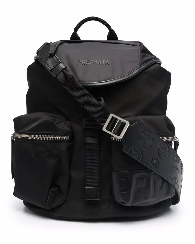 Premiata Rucksack mit Logo-Print - Schwarz Schwarz