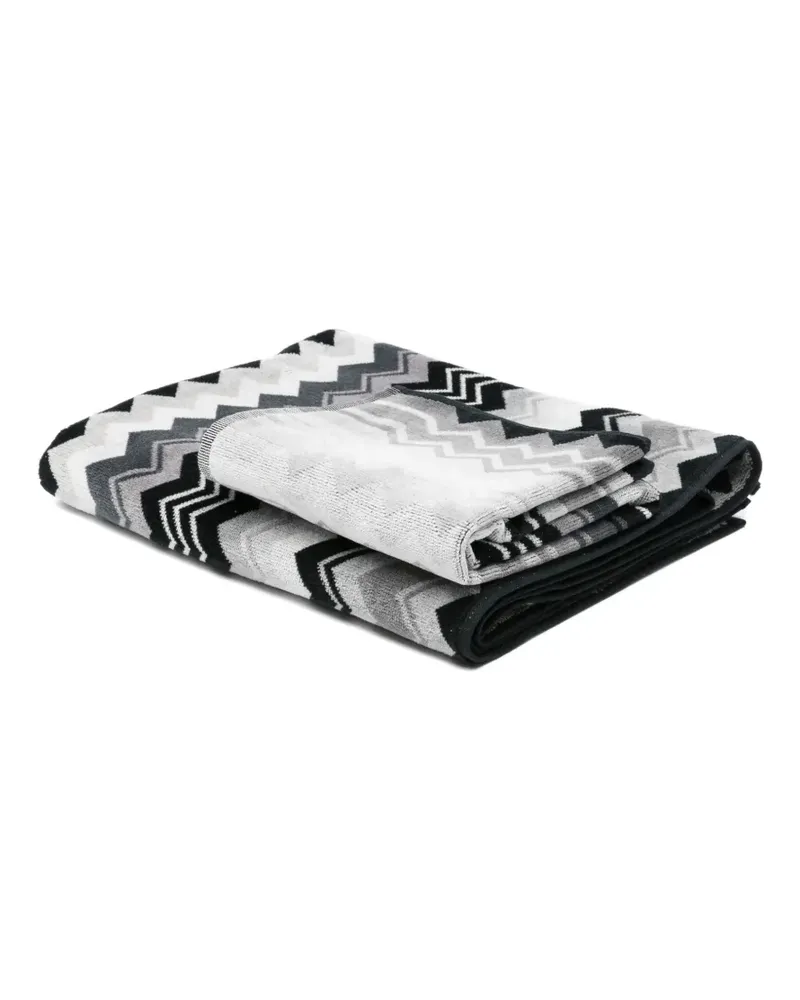 Missoni Home Giacomo Badetücher mit Zickzackmuster (2er-Set) - Grau Grau