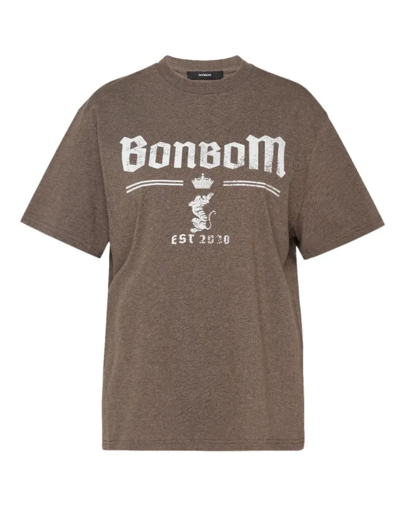BONBOM T-Shirt mit Logo-Print - Braun Braun