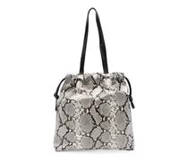 Eva Schultertasche mit Schlangenleder-Effekt - Grau