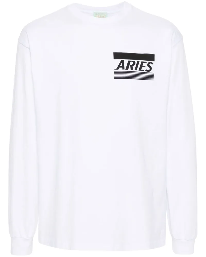 Aries T-Shirt mit Kreditkarten-Print Weiß