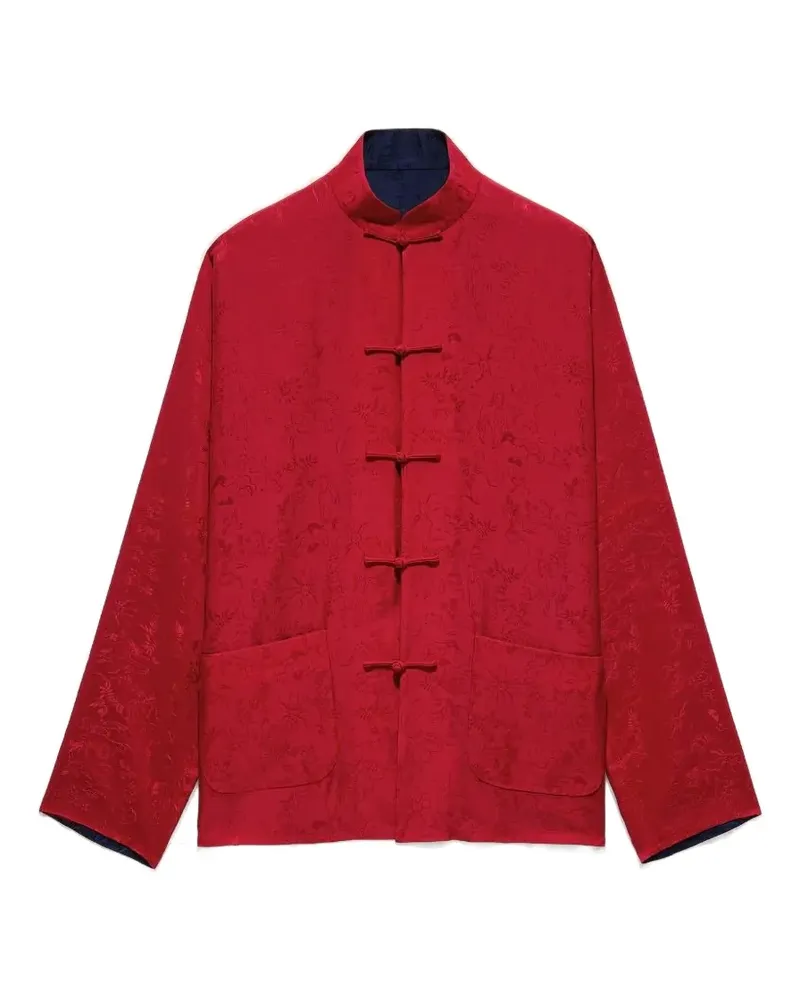 Shanghai Tang Wendbare florale Jacke - Rot Rot