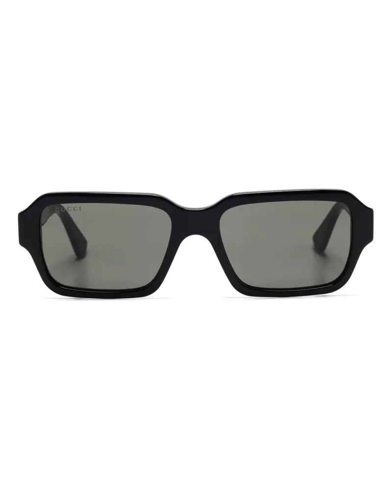 Gucci Sonnenbrille mit eckigem Gestell - Schwarz Schwarz