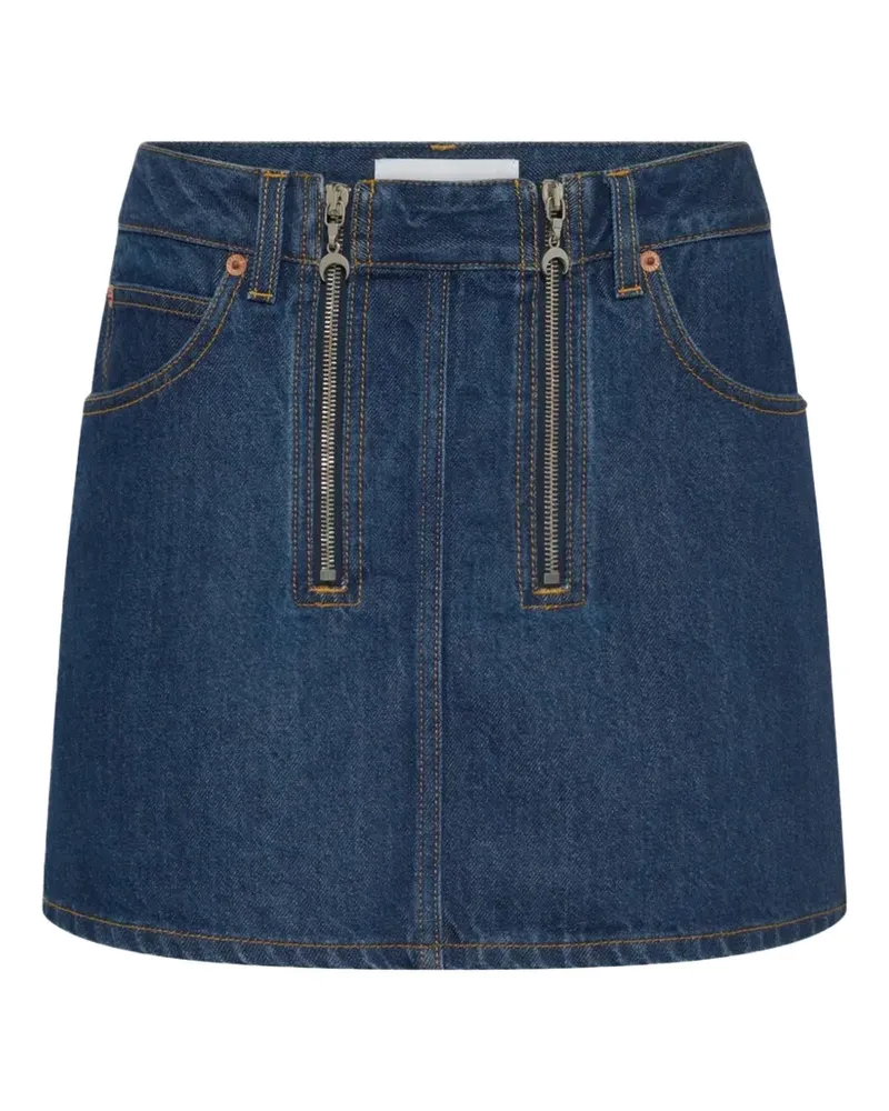 Marine Serre zipped mini skirt - Blau Blau