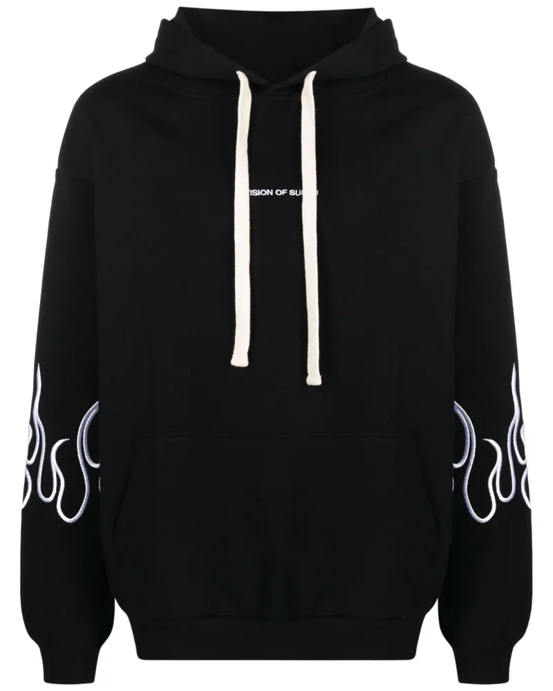 Vision Of Super Hoodie mit Flammenstickerei - Schwarz Schwarz