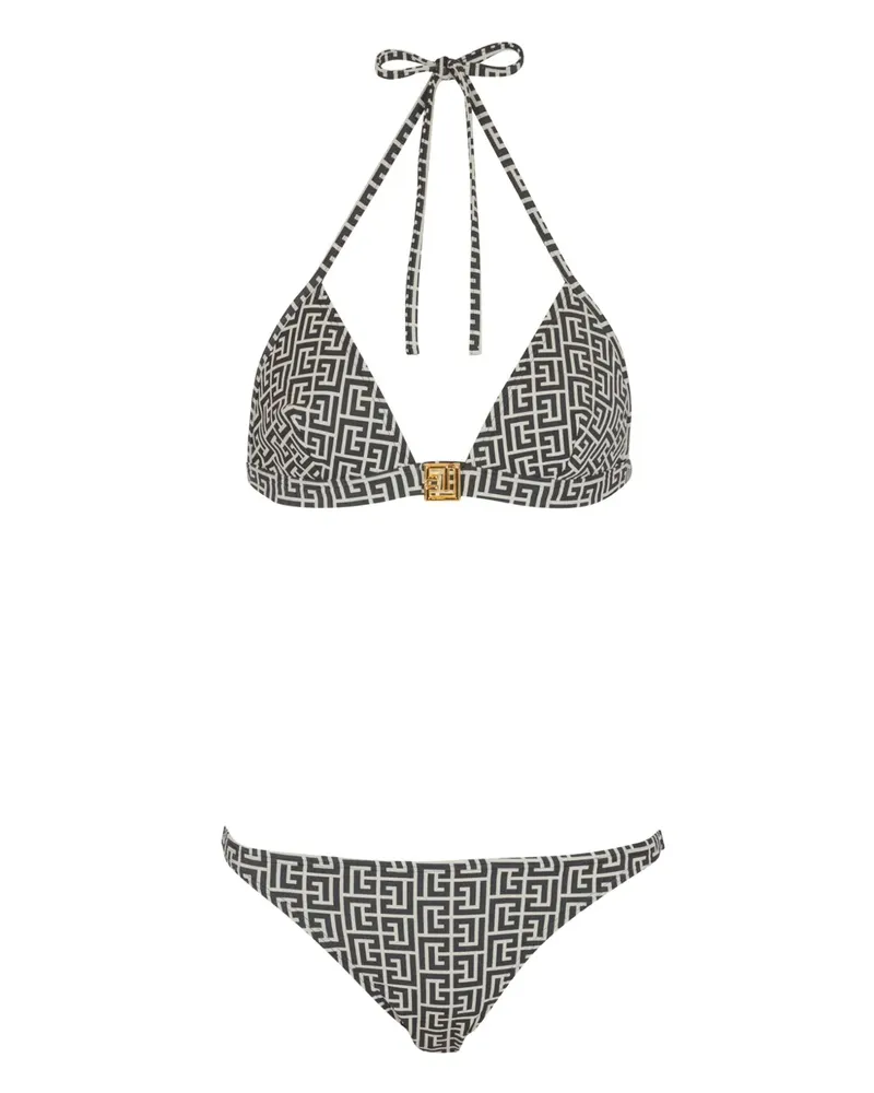 Balmain Bikini mit Jacquardmuster - Schwarz Schwarz