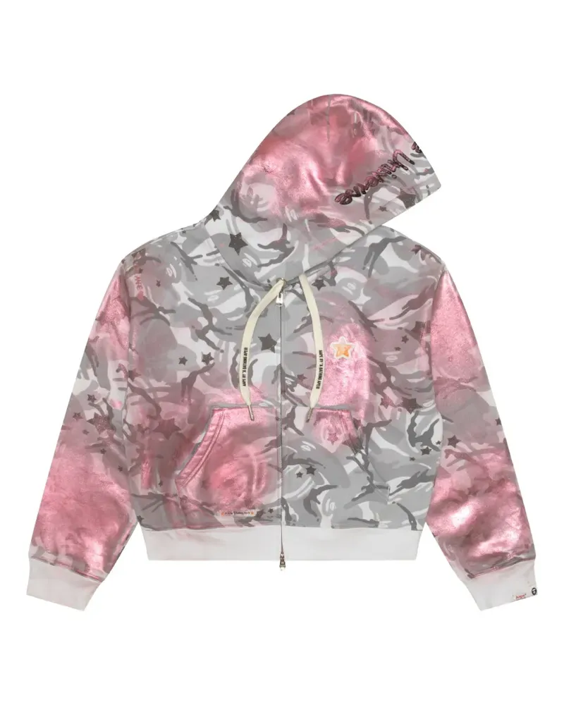 BAPE Kapuzenjacke mit Camouflage-Print - Rosa Rosa