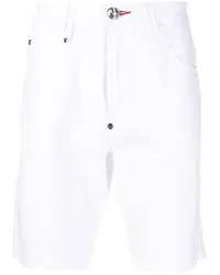 Philipp Plein Knielange Jeans-Shorts Weiß