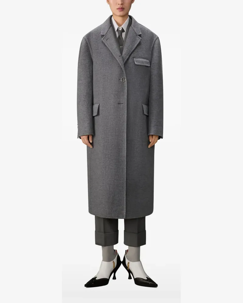 Thom Browne Klassischer Mantel - Grau Grau