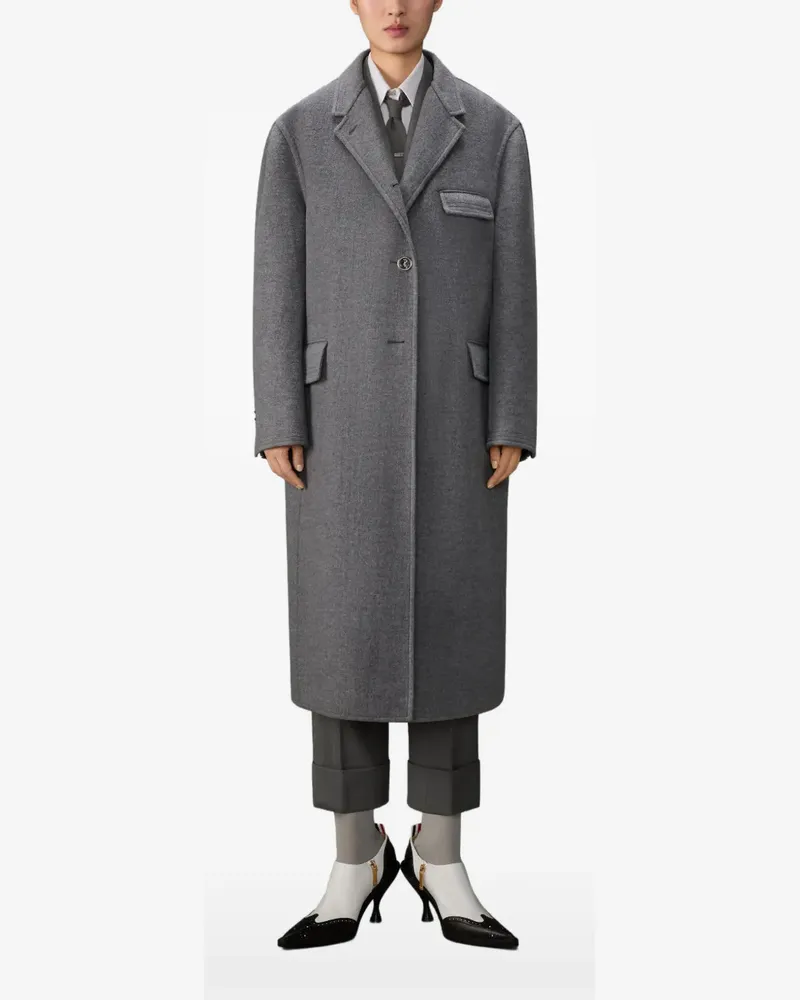Thom Browne Unconstructed Chesterfield Mantel aus Wolle - Grau Grau