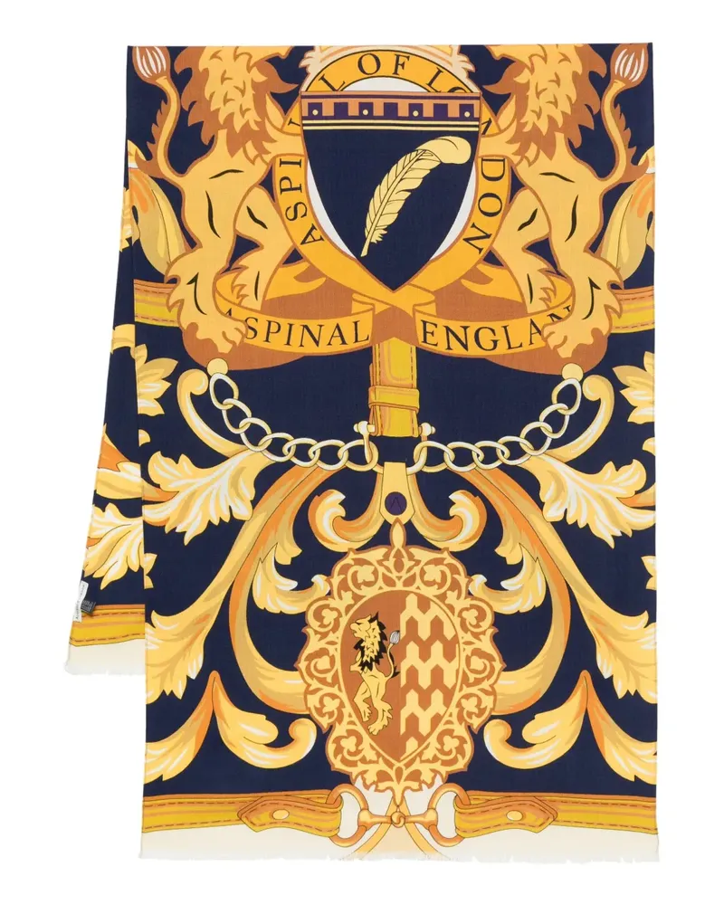 Aspinal of London printed silk scarf - Blau Blau