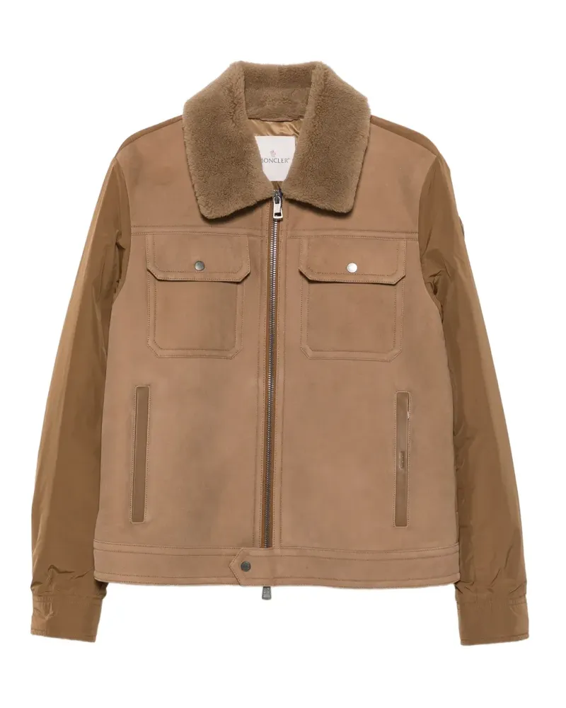 Moncler Zerique Jacke mit Shearlingkragen - Nude Nude