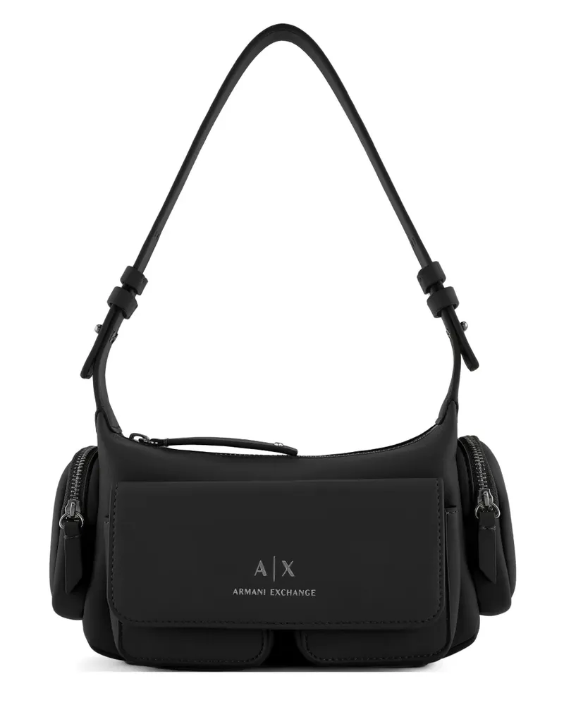 Armani Exchange Schultertasche mit Logo-Print - Schwarz Schwarz