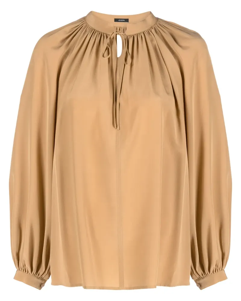 Joseph Seidenbluse mit Schleifenverschluss - Braun Braun