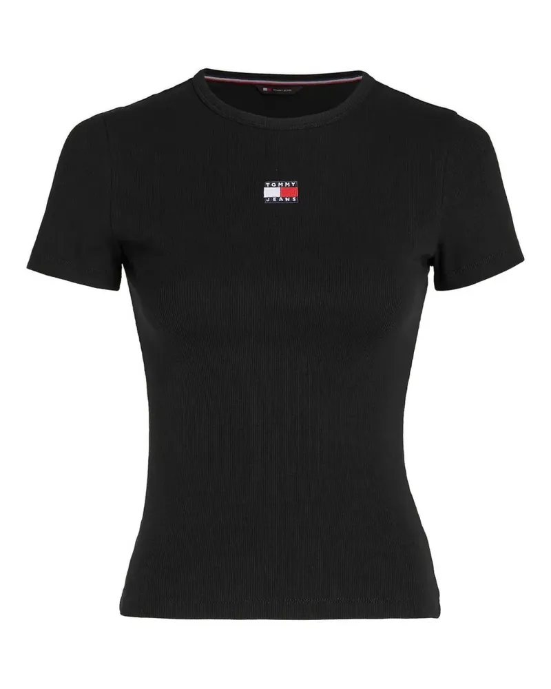 Tommy Hilfiger T-Shirt mit Logo-Patch - Schwarz Schwarz