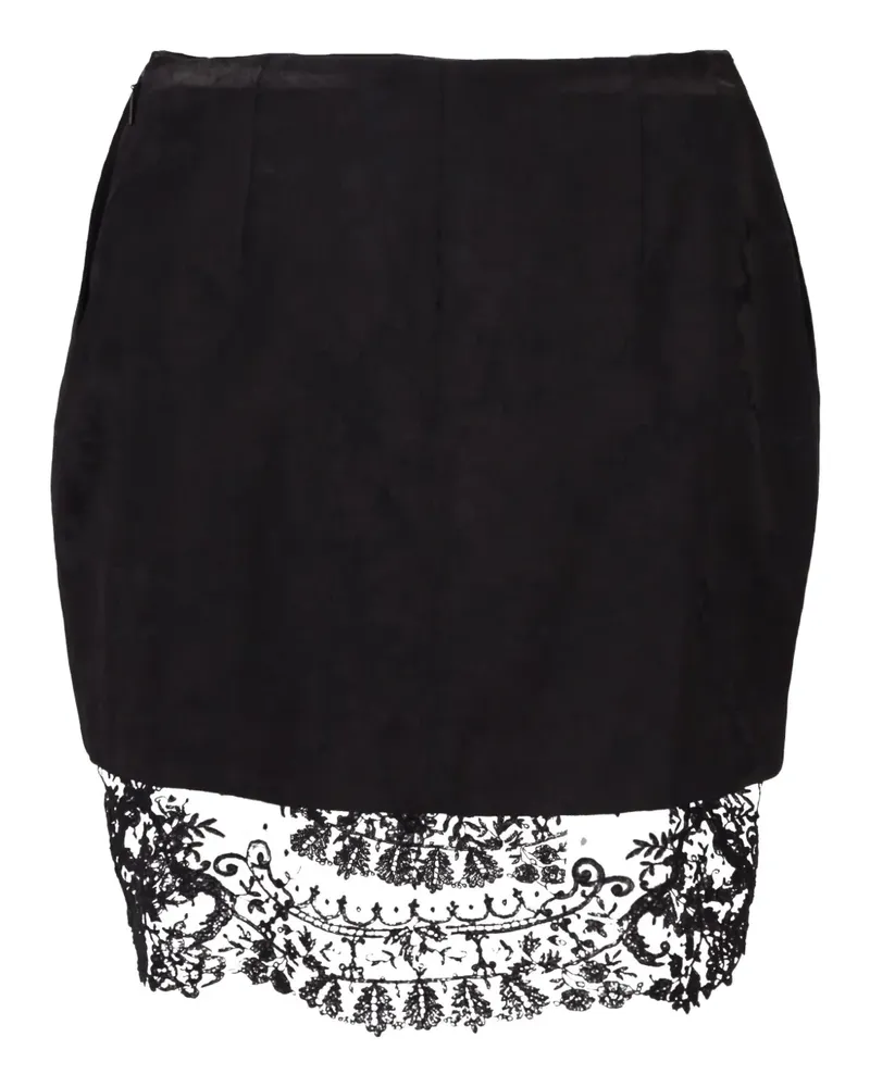 Saint Laurent Minirock mit Spitzenborten - Schwarz Schwarz