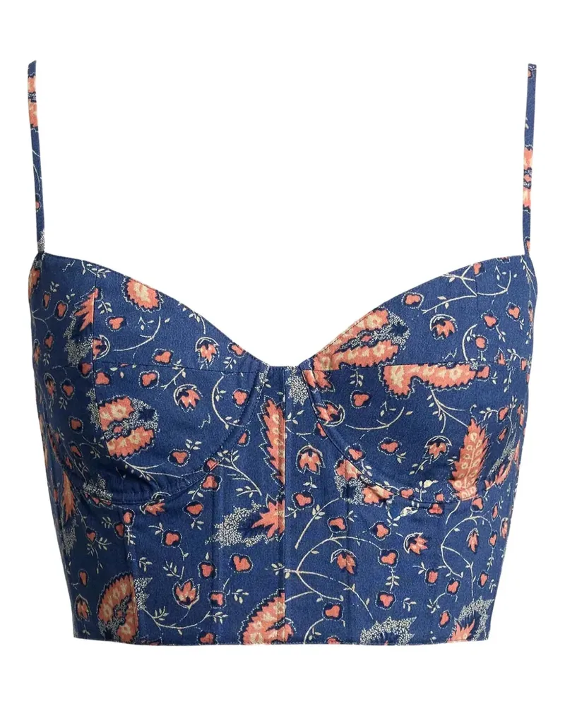 Ralph Lauren Cropped-Oberteil mit Blumen-Print - Blau Blau