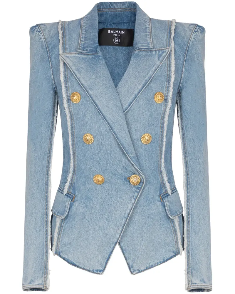 Balmain Jacke mit ungesäumten Kanten - Blau Blau