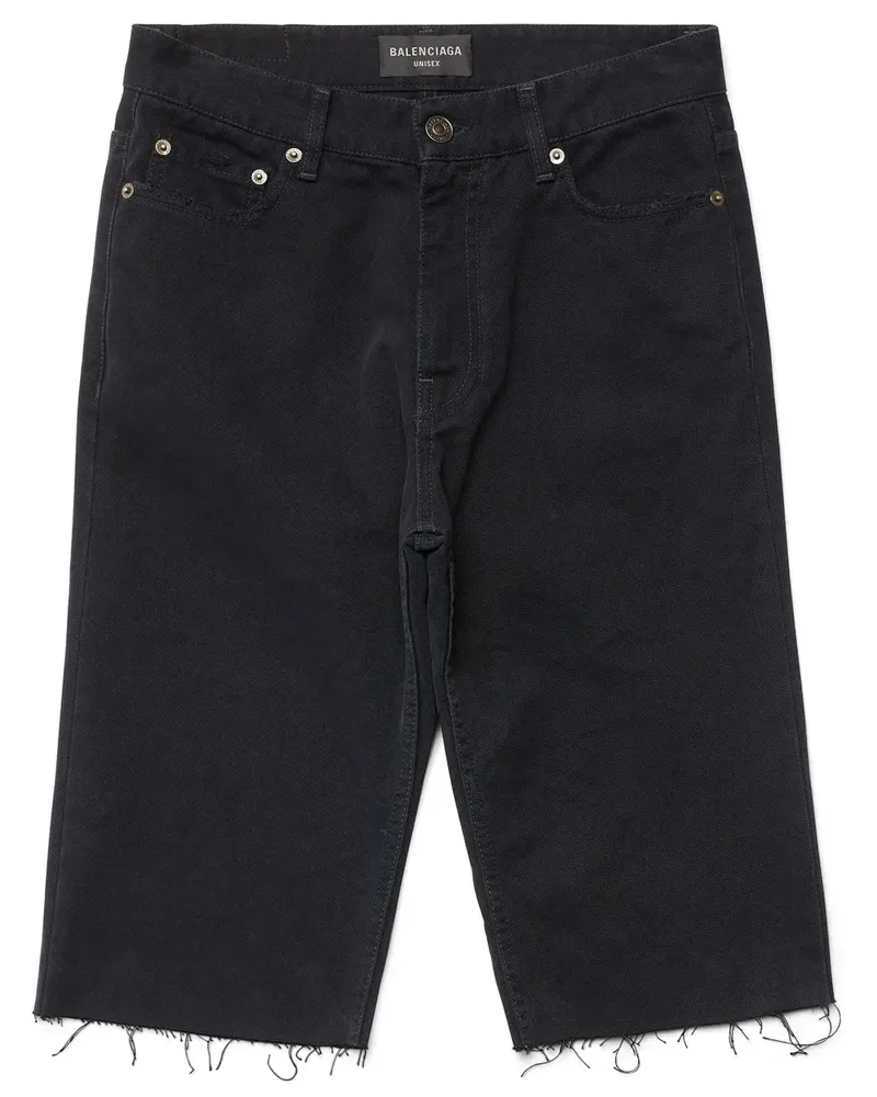 Balenciaga Ungesäumte Jeans-Shorts - Schwarz Schwarz