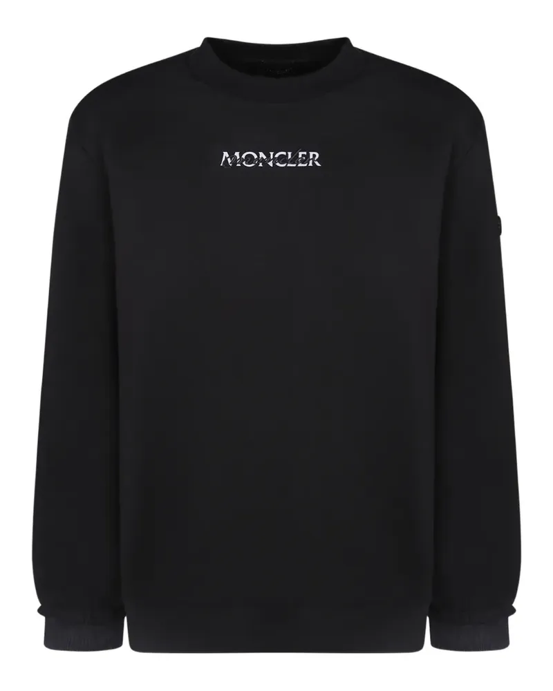 Moncler cotton fleece logo sweatshirt - Schwarz Schwarz