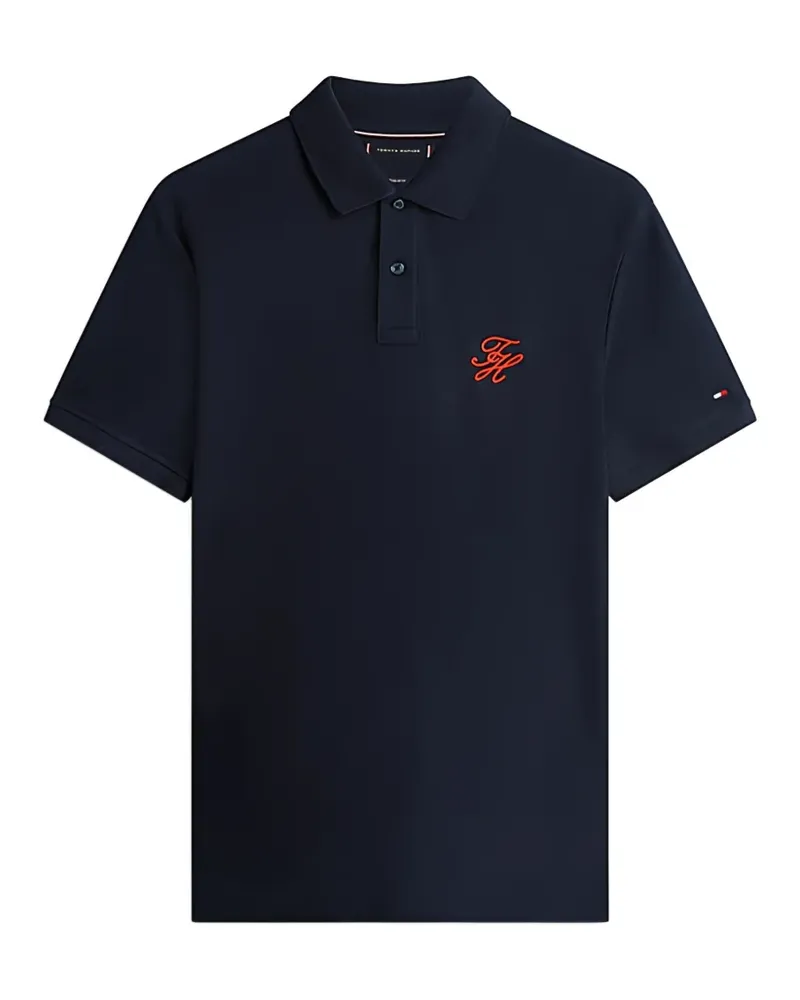 Tommy Hilfiger logo-embroidered piqué polo shirt - Blau Blau